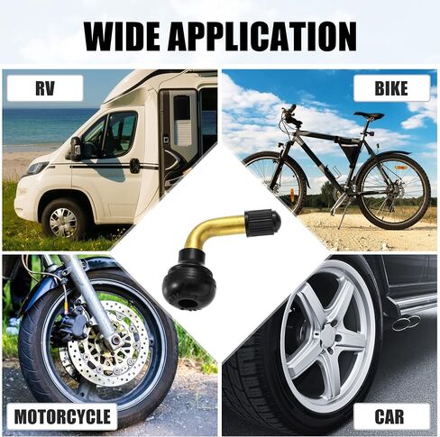 X AUTOHAUX 20pcs Auto Tire Valve Air Tyre PVR70 Valve Stem Bent 90 Degree Angled Snap in Rubber Base for Car Truck Motorcycle Bike Scooter ATV in Saudi Arabia