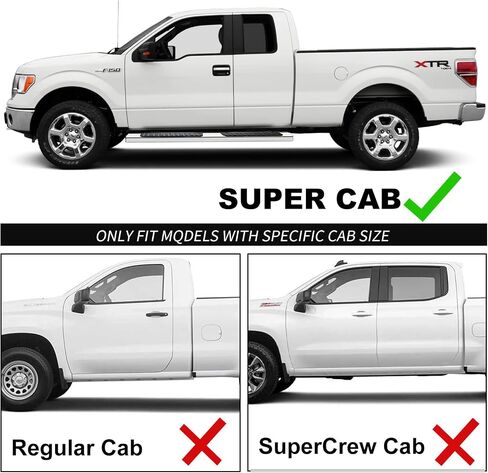 6 Inch Side Steps Running Boards Compatible with 2004-2014 Ford F150 Super Cab (3/4 Size Rear Doors). Nerf Bar Step Bar Black Heavy Duty Steel. in Kuwait