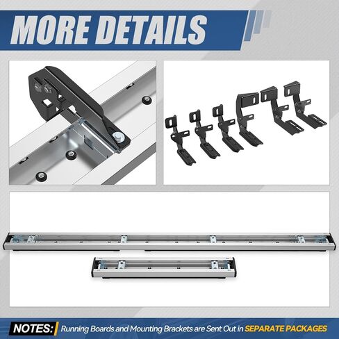 لوحات تشغيل Auto Dynasty متوافقة مع 2007-2024 Dodge Mercedes-Benz Freightliner Sprinter 2500 3500 شاحنة شحن كاملة الحجم، قضبان Nerf للسكك الحديدية الجانبية من الفولاذ المقاوم للصدأ، 6.5 بوصة × 36 بوصة يسارًا / 96 بوصة يمينًا in Saudi Arabia
