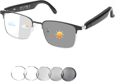 Bluetooth Audio Smart Blue Light Glasses for Men & Women, Blue Light Filtering & Open Ear Sound Smart Glasses with Mic & Speakers - Touch & Voice Assistant Compatible for Office,Music,Answering Calls in Kuwait