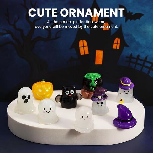 20PCS Grow in The Dark Mini Halloween Figurines - Holiday Decor, Ghost & Bat Figurines, Garden & Home DIY Party Decor in Saudi Arabia