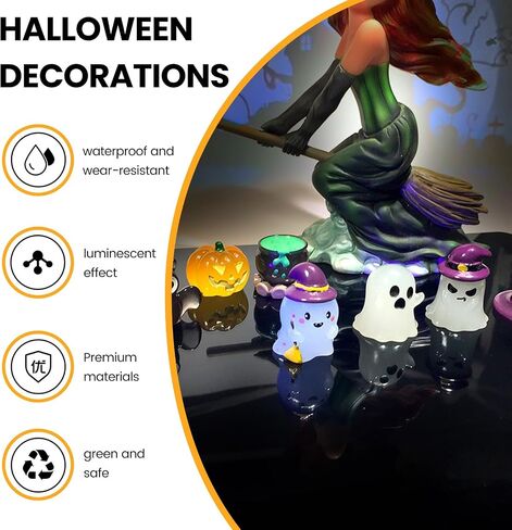 20PCS Grow in The Dark Mini Halloween Figurines - Holiday Decor, Ghost & Bat Figurines, Garden & Home DIY Party Decor in Saudi Arabia