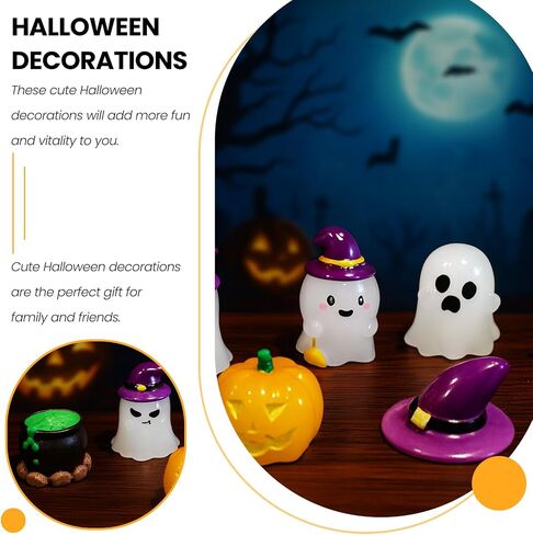 20PCS Grow in The Dark Mini Halloween Figurines - Holiday Decor, Ghost & Bat Figurines, Garden & Home DIY Party Decor in Saudi Arabia