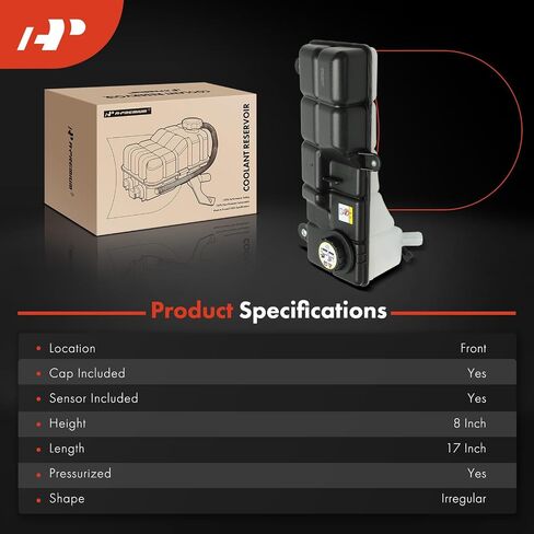 A-Premium Engine Coolant Overflow Recovery Reservoir Tank [with Cap & Sensor] Compatible with Ford Mustang 1997 1998 1999 2000, 4.6L - Front Side in Saudi Arabia