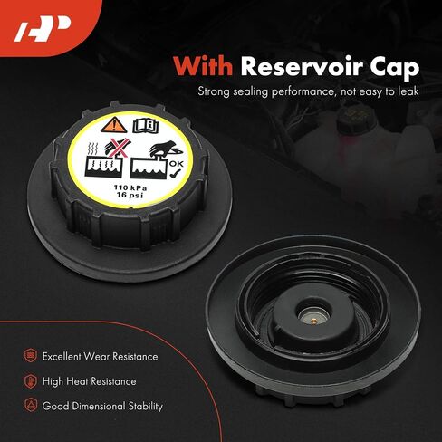 A-Premium Engine Coolant Overflow Recovery Reservoir Tank [with Cap & Sensor] Compatible with Ford Mustang 1997 1998 1999 2000, 4.6L - Front Side in Saudi Arabia