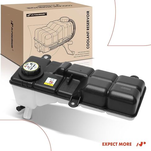 A-Premium Engine Coolant Overflow Recovery Reservoir Tank [with Cap & Sensor] Compatible with Ford Mustang 1997 1998 1999 2000, 4.6L - Front Side in Saudi Arabia