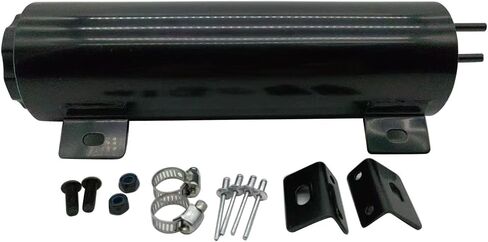1 SET SHLPDFM Black Overflow Tank 3" X 10" Polished Stainless Steel Radiator Coolant Overflow Puke Tank 32OZ Can Fits for GM, Chevy, GMC, Cadillac, Pontiac, Buick, Ford, Chrysler, Dodge in Saudi Arabia