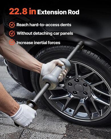 VEVOR Dent Puller Kit, 13 lbs 14-in-1 Slide Hammer Dent Removal Kit, Heavy-Duty Auto Body Truck Repair Automotive Damage Remover Tool Repair Frame with Carrying Case, Extension Rod, Non-Slip Handle in Saudi Arabia