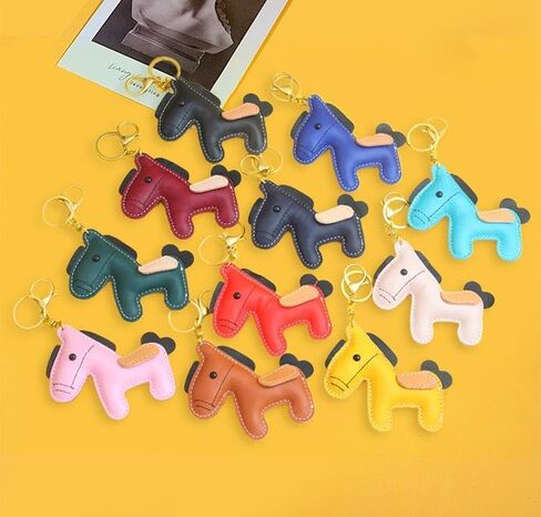 Leather Horse Keychains for Women Car Key Rings Female Handbags Backpacks in Kuwait