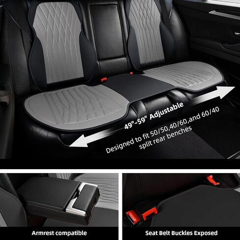 Leather Car Seat Covers, Front and Rear Seat Covers for Cars Waterproof Anti-Scratch, Automotive Seat Protector Universal Fit for Most Cars (Black&Gray, Full Set) in Kuwait