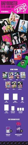 BABYMONSTER 1st FULL ALBUM [DRIP] TAG 7 Set Version + [Pre-Order Embossed Sticker, Hologram Selfie Photocards] in Saudi Arabia