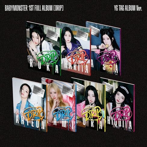 BABYMONSTER 1st FULL ALBUM [DRIP] TAG 7 Set Version + [Pre-Order Embossed Sticker, Hologram Selfie Photocards] in Saudi Arabia