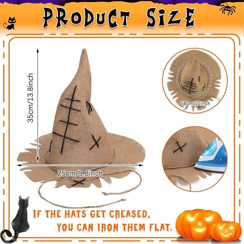 Eurzom 2 Pcs Halloween Scarecrow Costume Accessories for Men Women Burlap Scarecrow Hat Burlap Collar for Halloween Cosplay Party Supplies in Saudi Arabia
