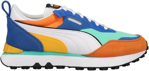 حذاء رياضي PUMA Kids Boys Rider Fv Future Vintage برباط كاجوال - أزرق، أخضر، برتقالي - مقاس 5 M in Saudi Arabia