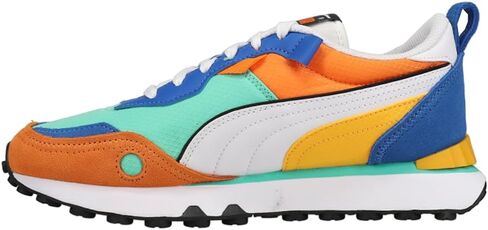 حذاء رياضي PUMA Kids Boys Rider Fv Future Vintage برباط كاجوال - أزرق، أخضر، برتقالي - مقاس 5 M in Saudi Arabia