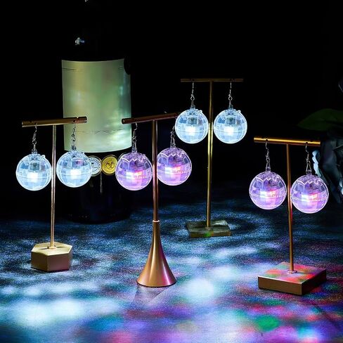 Henoyso 4 Pairs 70s Light up Disco Ball Earrings LED 60s 70s Long Short Light Earrings for Women Bachelorette Party Dance Party Glow Accessories in Kuwait