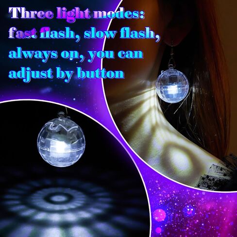 Henoyso 4 Pairs 70s Light up Disco Ball Earrings LED 60s 70s Long Short Light Earrings for Women Bachelorette Party Dance Party Glow Accessories in Kuwait