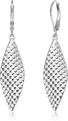 ALEXCRAFT 14K الذهب أقراط طويلة تتدلى للنساء، الفضة الاسترليني قطرة Leverback أقراط العصرية هيبوالرجينيك الذهب مطروق الفرنسية هوك الخواتم اليدوية ورقة تتدلى الخواتم للنساء هدايا المجوهرات in Kuwait
