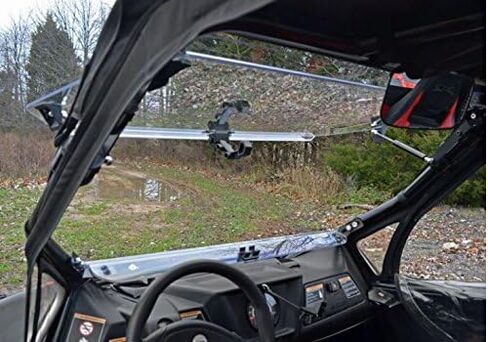الزجاج الأمامي القابل للطي 3 في 1 المقاوم للخدش من SuperATV لعام 2012-2018 Arctic Cat Wildcat 1000، 4 1000، صنع في الولايات المتحدة الأمريكية، مصنوع من البولي كربونات بسمك 1/4 بوصة أقوى 250 مرة من الزجاج، معدة للفتح أو التهوية أو الإغلاق in Saudi Arabia