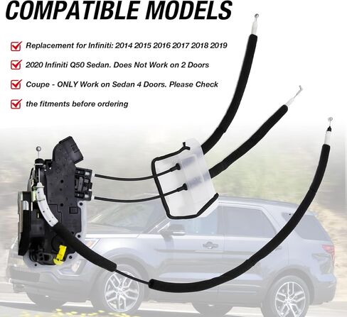 Door Lock Latch Actuator Front Left Side 80501-4HB0A, Replacement for Infiniti Q50 Front Driver LH Side Door Latch Assembly 2014-2020 in Saudi Arabia