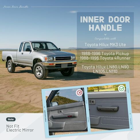 Interior Trim Door Armrest Grab Handle Compatible with 1988-1996 Toyota 4Runner Pickup Hilux MK3 Ute, LN80, LN90, LN105, LN110 Replacement in Saudi Arabia