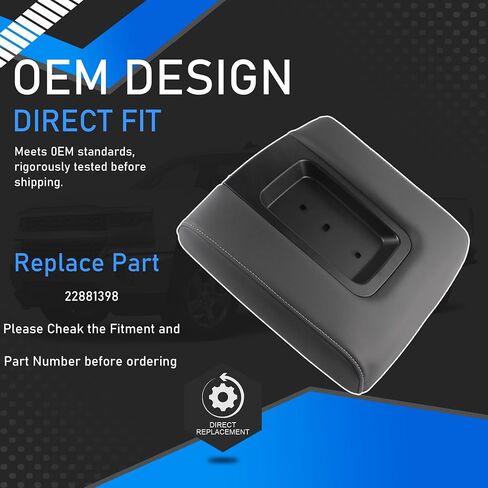 Front Center Seat Console Armrest Lid Black Compatible with 2014-2020 Chevrolet Suburban Tahoe Chevy Silverado GMC Sierra 1500 2500HD 3500HD Yukon XL Replaces 22881398 in Saudi Arabia