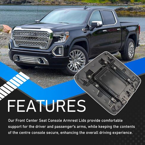 Front Center Seat Console Armrest Lid Black Compatible with 2014-2020 Chevrolet Suburban Tahoe Chevy Silverado GMC Sierra 1500 2500HD 3500HD Yukon XL Replaces 22881398 in Saudi Arabia