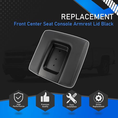 Front Center Seat Console Armrest Lid Black Compatible with 2014-2020 Chevrolet Suburban Tahoe Chevy Silverado GMC Sierra 1500 2500HD 3500HD Yukon XL Replaces 22881398 in Saudi Arabia