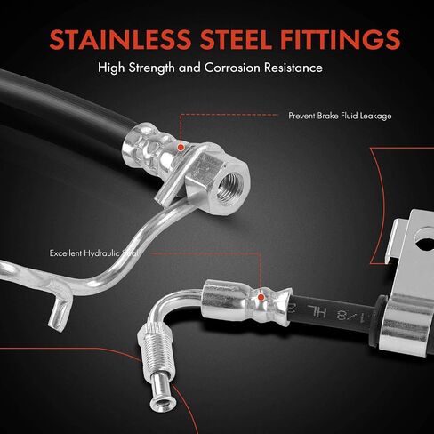 A-Premium Rear Driver Brake Hydraulic Hose Compatible with Select Ford Models - F53 2008-2009 2011-2019, F59 2015-2019 - Replace# 8U9Z2268A in Saudi Arabia