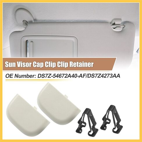 2 Set Beige Iron Sun Visor Cap Clip Clip Retainer No.DS7Z-54672A40-AF/DS7Z4273AA/DS7Z-9904132-A for Ford Fusion 2013-2016 for Lincoln MKZ 2013-2016 Auto Replacement Parts in Saudi Arabia