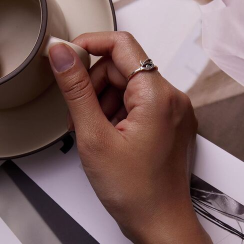 WOSTU Adjustable Animal Ring for Women Open Silver Dog Paw Fox Chameleon Dragon Snake Leaf Eye Stackable Dainty Ring Hypoallergenic Daily Wear Fashion Jewelry in Kuwait