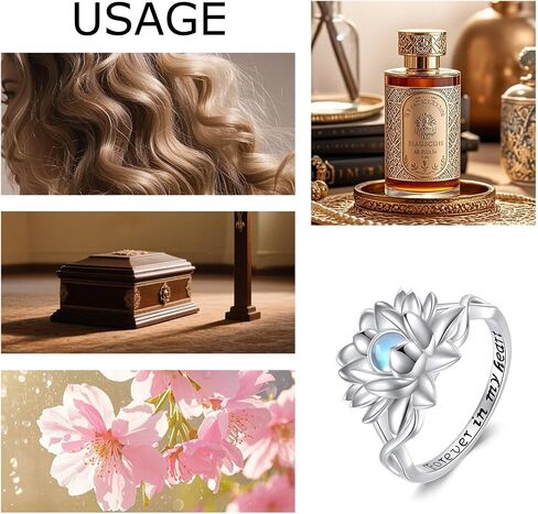 خاتم الجرة للرماد من الفضة الاسترليني Claddagh/Lotus Ring Cremation Jewelry هدايا مقاس 7 للنساء in Kuwait