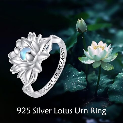 خاتم الجرة للرماد من الفضة الاسترليني Claddagh/Lotus Ring Cremation Jewelry هدايا مقاس 7 للنساء in Kuwait