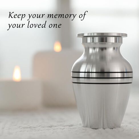Aerospace-Grade Aluminum Urn for Adult Male Ashes - Lightweight Cremation Urn for Human Ashes, Modern Keepsake Urn with Secure Seal, Durable Memorial Container for Lasting Tribute （Silver） in Saudi Arabia