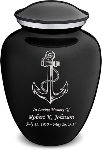 Geturns - Adult Personalized Anchor Cremation Urns for Human Ashes I Large Cobalt Blue Funeral Urn for Men and Women I 200 lbs in Saudi Arabia