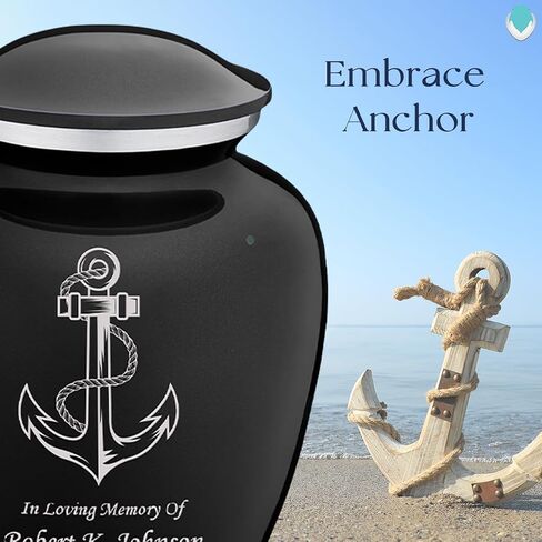 Geturns - Adult Personalized Anchor Cremation Urns for Human Ashes I Large Cobalt Blue Funeral Urn for Men and Women I 200 lbs in Saudi Arabia