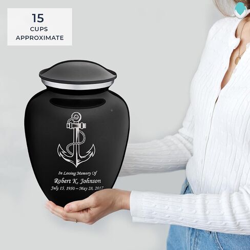 Geturns - Adult Personalized Anchor Cremation Urns for Human Ashes I Large Cobalt Blue Funeral Urn for Men and Women I 200 lbs in Saudi Arabia
