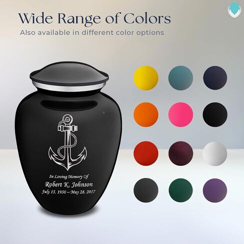 Geturns - Adult Personalized Anchor Cremation Urns for Human Ashes I Large Cobalt Blue Funeral Urn for Men and Women I 200 lbs in Saudi Arabia