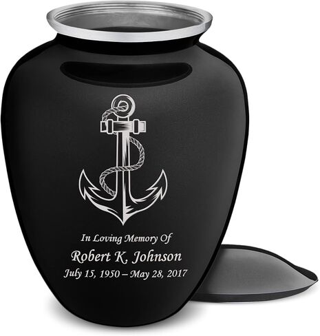 Geturns - Adult Personalized Anchor Cremation Urns for Human Ashes I Large Cobalt Blue Funeral Urn for Men and Women I 200 lbs in Saudi Arabia