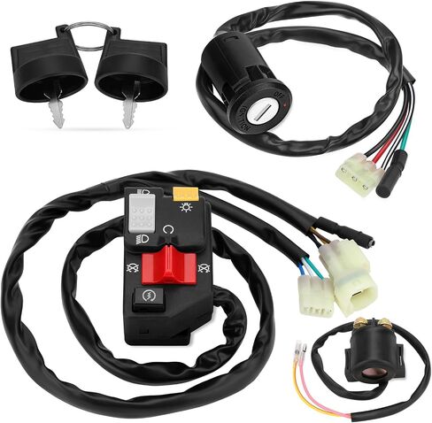 M MATI Handlebar Key Starter Relay Switch Kit for Honda TRX250EX 250EX Sportrax 250 2006-2007 35200-HN6-A31 35100-HN6-A30 35850-HM8-A41 in Saudi Arabia