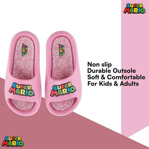 Nintendo Ladies Mario Peach Slide - Super Mario Shoes - Mario, Luigi, Kirby and Donkey Kong Comfort Slide Sandals in Saudi Arabia
