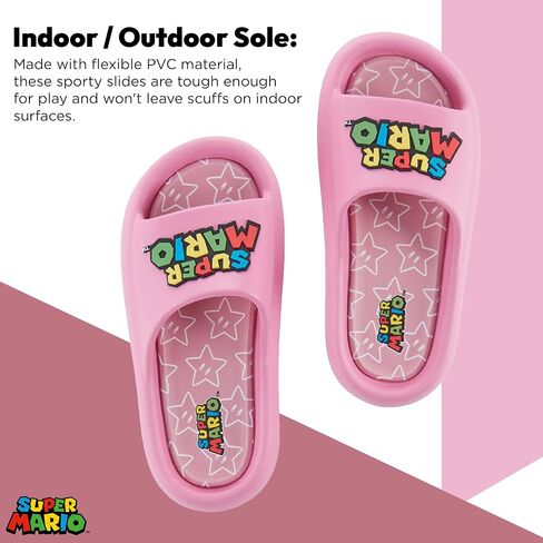 Nintendo Ladies Mario Peach Slide - Super Mario Shoes - Mario, Luigi, Kirby and Donkey Kong Comfort Slide Sandals in Saudi Arabia