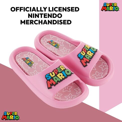 Nintendo Ladies Mario Peach Slide - Super Mario Shoes - Mario, Luigi, Kirby and Donkey Kong Comfort Slide Sandals in Saudi Arabia