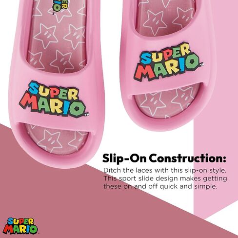 Nintendo Ladies Mario Peach Slide - Super Mario Shoes - Mario, Luigi, Kirby and Donkey Kong Comfort Slide Sandals in Saudi Arabia