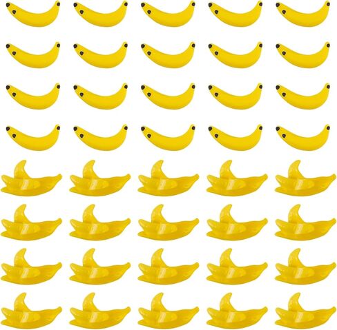 Framendino, 40 Pack Miniature Bananas Resin Imitation Banana Fruit Artificial Plastic Mini for House Kitchen Fairy Garden Decor in Saudi Arabia