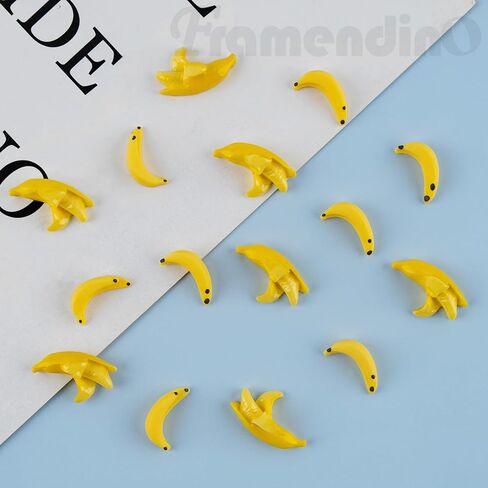 Framendino, 40 Pack Miniature Bananas Resin Imitation Banana Fruit Artificial Plastic Mini for House Kitchen Fairy Garden Decor in Saudi Arabia