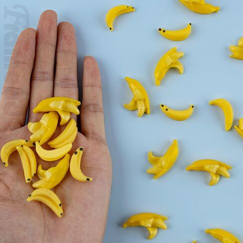 Framendino, 40 Pack Miniature Bananas Resin Imitation Banana Fruit Artificial Plastic Mini for House Kitchen Fairy Garden Decor in Saudi Arabia