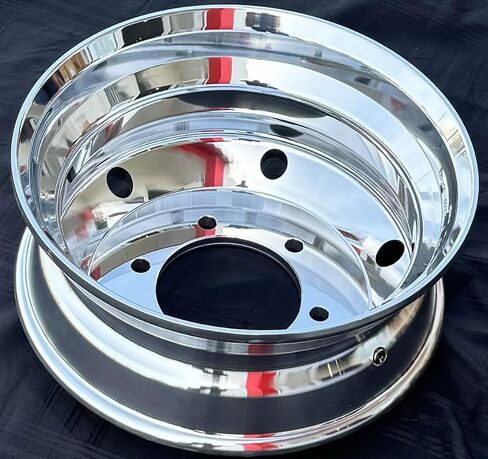 ALUMINUM WHEELS 17.5X6.00 6 Holes x 205mm PCD for Dump Truck lifted Axle, Hight polished For Steer Position, Tire size: 215/75R17.5 in Saudi Arabia