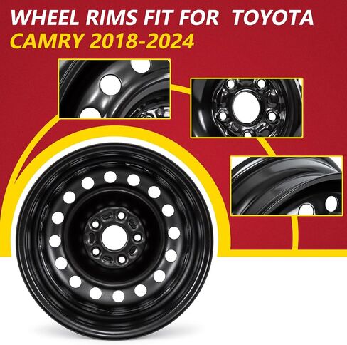 New 16 Inch 16 X 6.5 Inch Steel Wheels Rim for Toyota Camry 2018-2024, Direct Replacement Rim, Black (1) in Saudi Arabia