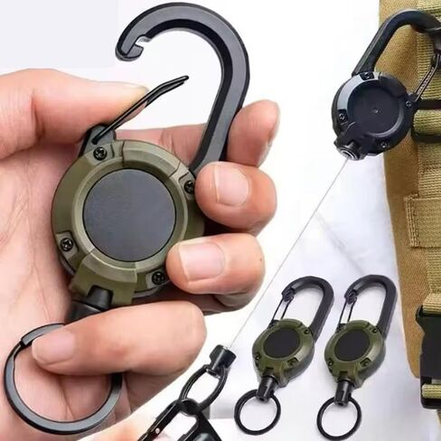 1pcs Heavy Duty Retractable Pull Badges Keychains Buckle Spring Key Ring Outdoor Sporty Key Chains Tools,4 * 12.5cm in Saudi Arabia